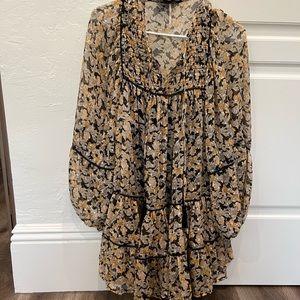 Free People Long Sleeve Mini Dress: Size XS